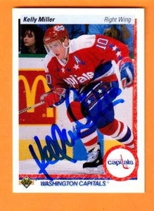 Kelly Miller Washington Capitals AUTO Signed 1990-91 Upper Deck Michigan State - Picture 1 of 2