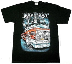 LOWRIDER T-shirt Urban Streetwear Adult Men's Tee 100% Cotton Black New - Picture 1 of 2