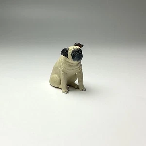 Fawn Pug Miniature Resin Dog Figurine 2" Tall Small Figure Japan New - Picture 1 of 8