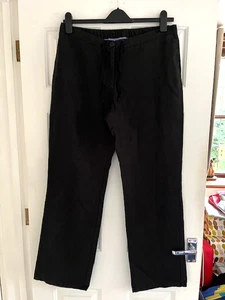 BODEN Black 100% Linen Trousers EXCOND 14 R - Picture 1 of 6