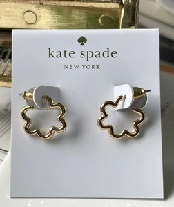 Orecchini a cerchio Kate Spade New York oro~tono~vanga 1/2" nuovi - Foto 1 di 6