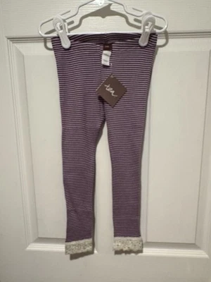 Leggings a rayas moradas Tea Collection talla 5 niñas Foto 1 de 3