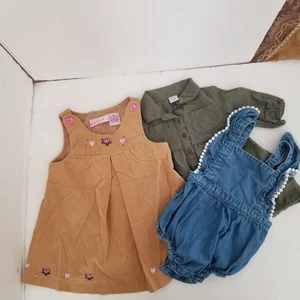 SET 3 ARTICOLI maglione velluto a coste denim tuta da sole verde kaki top old navy TG 3-12 MOS - Foto 1 di 11