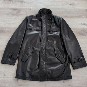 Balmain Paris Lamb Leather Jacket Men's L Size Black Genuine Leather - Picture 1 of 9