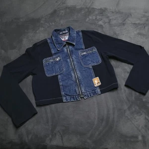 Vtg Pepe Jeans Denim Jacket Girls Size Large Blue Sleeve Made Hong Kong - Picture 1 of 7