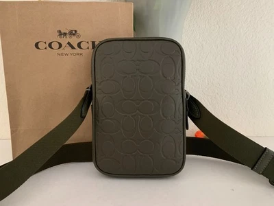 NWT Coach CAJ37 Aden Crossbody Bag In Signature Leather Olive Drab - Image 1 of 4