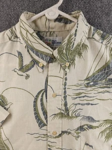 Camisa Reyn Spooner Grande Mezcla de Algodón Abotonada Estampado de Pájaro Hawaiano Verde Floral - Imagen 1 de 15