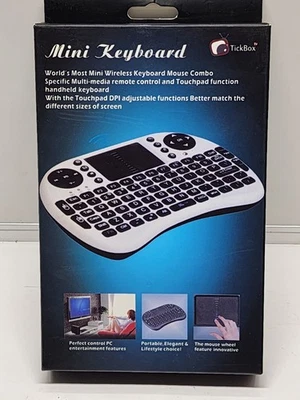 Mini Wireless Keyboard Black Touchpad 2.4GHz for Smart TV Android PC New Open  - Image 1 of 4