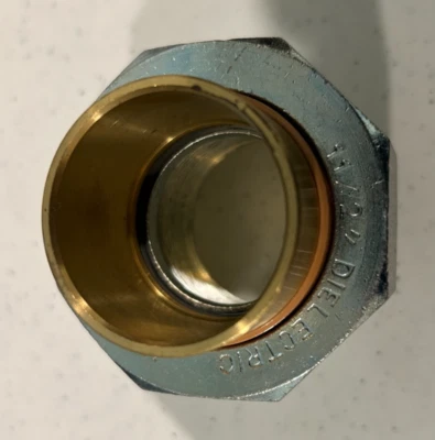 1 1/2" Copper x 1 1/2" Female Dielectric Union Fitting Brand New FREE SHIPPING - Image 1 of 4