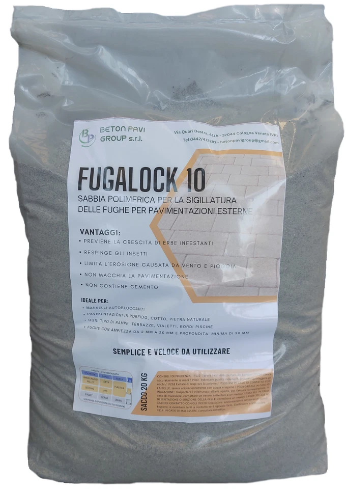 Sabbia Polimerica grigia in sacco da 20 kg.  per fughe pavimentazioni esterne - Immagine 1 di 3