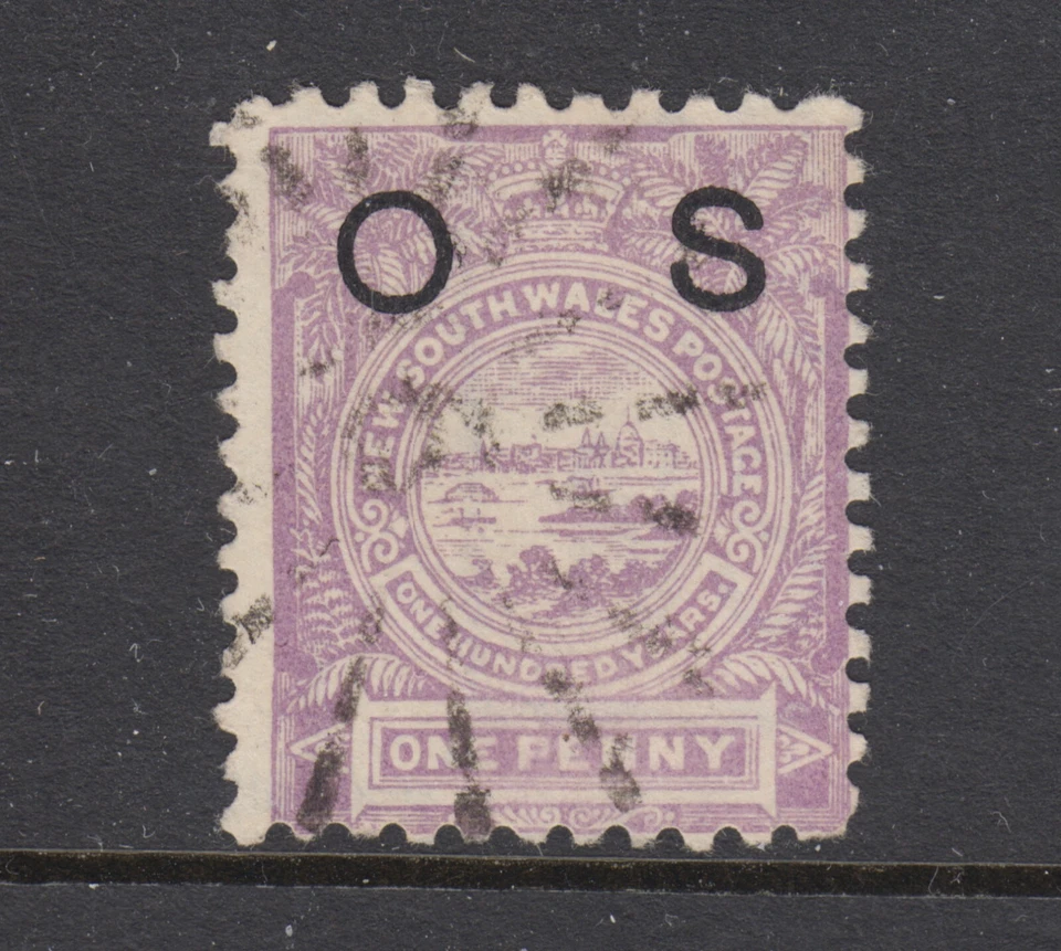 New South Wales SG O39 used. 1888 1p lilac View of Sydney, Tray Corner watermark - Image 1 of 1