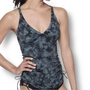 Athleta XS Swim Tank Shadow Tie-Dye Side Scrunch Adjustable Rash Guard Top - Picture 1 of 7