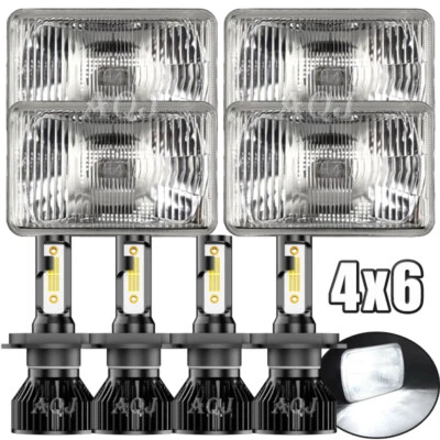 4X 4x6"Inch LED Headlights For CHEVROLET C1500 C2500 C 3500 PICKUP 1988-1991 - Image 1 of 4