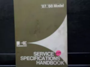 KAWASAKI 1987-1988 SERVICE SPECIFICATIONS HANDBOOK MANUAL (K400) - Bild 1 von 2