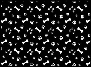 Calcomanía de vidrio fundido blanco con impresiones de patas de huesos de perro 1 pieza 5 x 7 pulgadas - Imagen 1 de 2