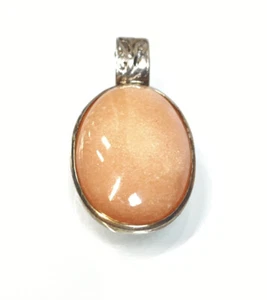 Großer Kettenanhänger in 925er Silber mit einem ovalen Rhodonit - Cabochon - Bild 1 von 8