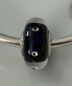 Pandora Moments Blau CZ Murano Glas Charm Retired - Bild 1 von 4