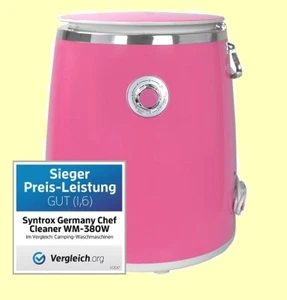 3,0 Kg WASCHMASCHINE LIA CAMPINGWASCHMASCHINE SCHLEUDER und TIMER PINK SYNTROX - Bild 1 von 8