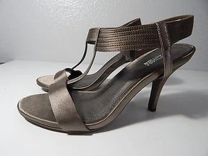 KENNETH COLE REACTION - Size 9.5 M - "Know Way" Pewter Satin Open Toe Heel -NWOB - Picture 1 of 7