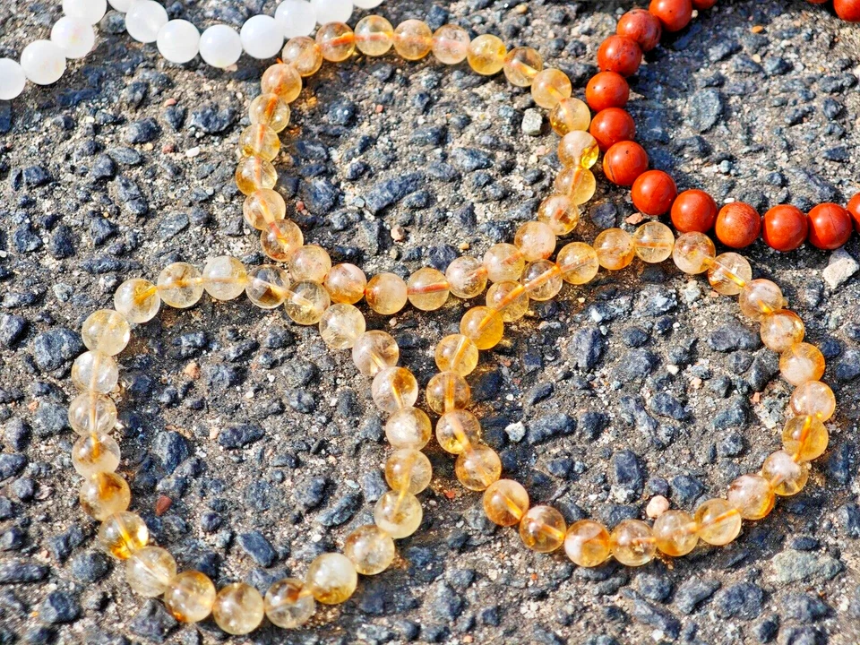 Handgefertigtes Citrin - Armband - Natürliche Edelsteinperlen 8mm Energieschmuck - Bild 1 von 4