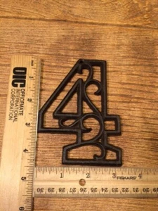 Cast Iron Number Four (4) Ornate Filigree 4 5/8" tall 0558 - Picture 1 of 12