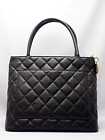 Chanel Tote Bag A01804 Caviar Skin Gold Metal Fittings Black Number A-8438