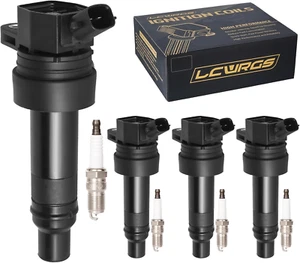 Set of 4 Ignition Coil Pack and Iridium Spark Plugs Fits for 1.6 L4 Kia Soul Rio - Picture 1 of 7
