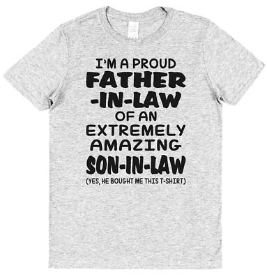CLICK MY CLOBBER Amazing Son-In-Law of Proud Father-In-Law T-Shirt Gift for Father-In-Law Present