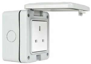 EXTERNAL OUTDOOR MAINS POWER 13a SOCKET IP55 230v 240v decking patio shed garage - Picture 1 of 6