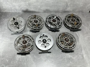 Set of 7 Vintage spinning reels NEVSKAYA fly fishing Aluminum large fishing reel - Picture 1 of 12