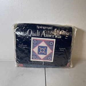 Vintage Springmaid 20" x 26" Quilt American Hand Crafted Standard Blue Sham - Picture 1 of 11