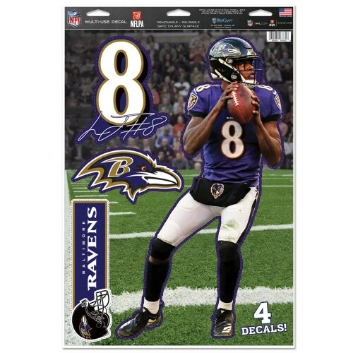 CALCOMANÍAS MULTIUSOS LAMAR JACKSON BALTIMORE RAVENS 11"X17" COMO UN FATHEAD Foto 1 de 1