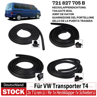 2x Türen Li / Re 1x Heckklappe 1x Schiebetür 4x für VW T4 Kasten Dichtungssatz  - Bild 1 von 4