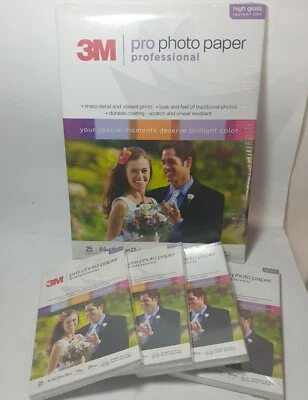 3M Professional Photo Paper LOT - 4 pks 4"x6" (20 ea) 1 pk 8.5" x 11" (25) - NEW - Image 1 of 4
