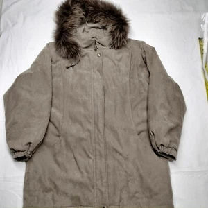Worthington Women L Dupont Thermolite Plus Insulate Coat Fox Fur Removeable Hood - Picture 1 of 16