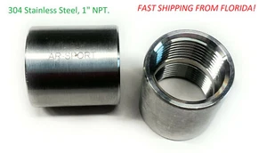1" Female NPT Coupling 304 Stainless Pipe Fitting Coupler ( 2pc) heavy duty. - Picture 1 of 6