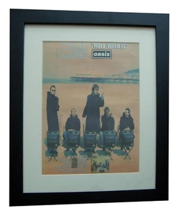 OASIS+Roll With It+POSTER+AD+RARE ORIGINAL 1995+QUALITY FRAMED+FAST WORLD SHIP - Picture 1 of 7
