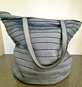 Sundance Robert Redford Italian Suede Leather Boho Denim Blue Tote Hobo Bag 4056 - Picture 1 of 8