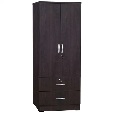 Better Home Products Grace Wood 2-Door Wardrobe Armoire with 2-Drawers Tobacco Cover