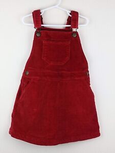 Hanna Andersson Red Corduroy Skirt Overall Dess Girls Toddler Size 5T 110 cm