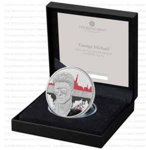 Moneta da 2 sterline 2024 argento proof colore George Michael 1 oz IN MANO!! - Foto 1 di 3