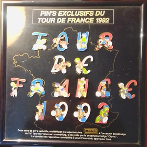 16 Pins Exclusives Tour de France 1992 Fahrrad Sport Memorabilia Vintage gerahmt - Bild 1 von 4