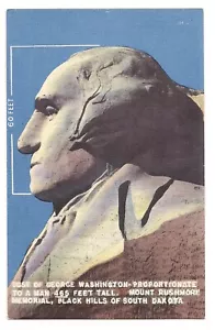 George Washington Mount Rushmore Black Hills South Dakota Postkarte SD Leinen - Bild 1 von 2