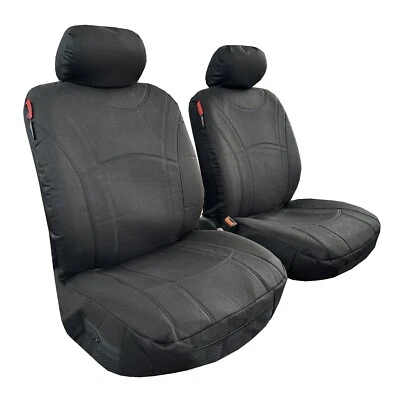 Fundas de asiento delanteras negras de lona de algodón de alta resistencia para Nissan Pathfinder 2 piezas Foto 1 de 4