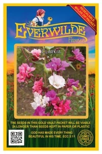 2000 Clarkia Wildflower Seeds - Everwilde Farms Mylar Seed Packet - Picture 1 of 2