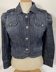 Vintage Juicy Couture Stretch Crop Jeansjacke ~ Made in USA ~ Gr. Small ~ SCHÖN! - Bild 1 von 7