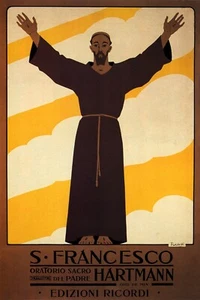 Saint St. Francis of Assisi Italy Italian Hartmann Vintage Poster Repro FREE S/H - Picture 1 of 1