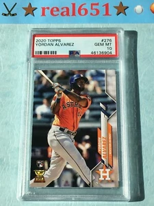 2020 Topps Missing Foil Logo #276 Jordan Alvarez Rookie Perfect PSA 10 Gem Mint - Bild 1 von 3