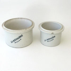 2 anciens pot à graisse en grès vernissé LA MENAGERE - Pot de 1/2 et 4/4 - Photo 1/11
