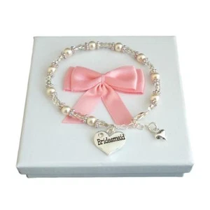 Armbänder für Brautjungfer,Perlen & Funkelnde Perlen,Dankeschön Geschenk. - Bild 1 von 5